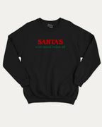 Santa's Most Special Helper graphic sweatshirt with bold and humorous print, Perfect Gift for Christmas, Christmas Gift, X-mas Gift for friends, warm and cozy graphic for everyday wear. Perfect for adults and gift-giving. Black pullover.