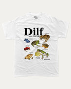 White t-shirt with Damn I Love Frogs design and text on a white background