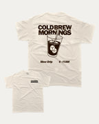Cold Brew Mornings graphic t-shirt, Coffee Lover Graphic T shirt, Cold Brew Graphic T shirt, Drinks Lover T shirt, Coffee Lover T shirt,  A must-have funny tee, trending meme shirt, unique gift idea. Cream.