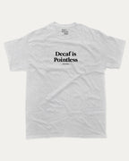 Decaf is Pointless graphic t-shirt with retro slogan print, funny and trendy graphic. Perfect funny gifts for friends. Ash Grey shirt.