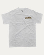 Early Monday Espresso Club graphic tee with bold and humorous print, funny and trendy graphic. Gift for Coffee Lover, Cofee Graphic Tee. Perfect for adults and gift-giving. Ash Grey shirt.