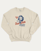 Enjoy An Iced Latte graphic sweatshirt with bold and humorous print, Perfect Gift for Coffee Lover, Coffee Graphic T shirt, warm and cozy graphic for everyday wear. Perfect for adults and gift-giving. Natural pullover.