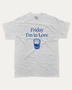 Friday I'm in Love graphic tee with bold and humorous print, Retro Drinks Graphic T shirt, Old Fashiond Cocktail Graphic T shirt, funny and trendy graphic. Perfect for adults and gift-giving. Ash Grey shirt.