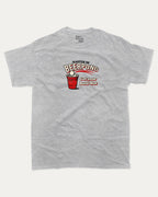 Master Of Beer Pong graphic tee with funny beer pong game graphic, funny and trendy graphic. Perfect for adults and gift-giving. Heather Grey shirt.