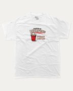 Master Of Beer Pong graphic tee with funny beer pong game graphic, funny and trendy graphic. Perfect for adults and gift-giving. White shirt.