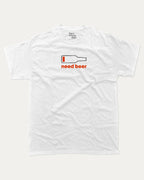 Need Beer graphic tee with bold and humorous print, Pefect Gift for alcohol Lover, Liquor Lover Graphic T shirt, Beer Lover tee, funny and trendy graphic. Perfect for adults and gift-giving. White shirt.