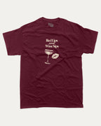 Red Lips and Wine Sips graphic tee with bold and humorous print, funny and trendy graphic. Gift to Wine Lover, Wine Graphic T shirt,  Perfect for adults and gift-giving. Burgundy shirt.