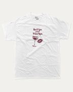 Red Lips and Wine Sips graphic tee with bold and humorous print, funny and trendy graphic. Gift to Wine Lover, Wine Graphic T shirt,  Perfect for adults and gift-giving. White shirt.