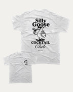 Silly Goose Cocktail Club graphic t-shirt, Funny teenager gifts. A must-have funny drinks tee, cocktail graphic shirt, unique gift idea. Ash Grey .