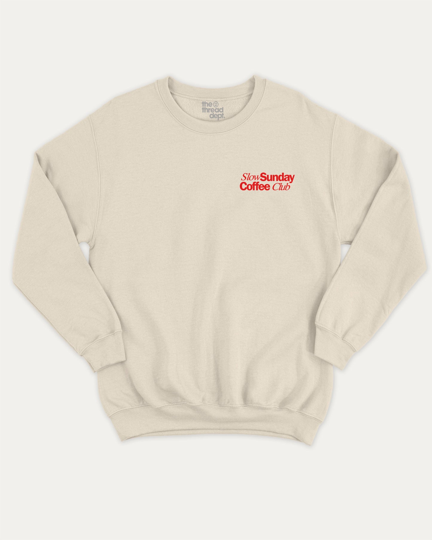 Slow Sunday Coffee graphic sweatshirt with vintage retro car graphic, warm and cozy graphic for everyday wear. Perfect for adults and gift-giving. Natural pullover.