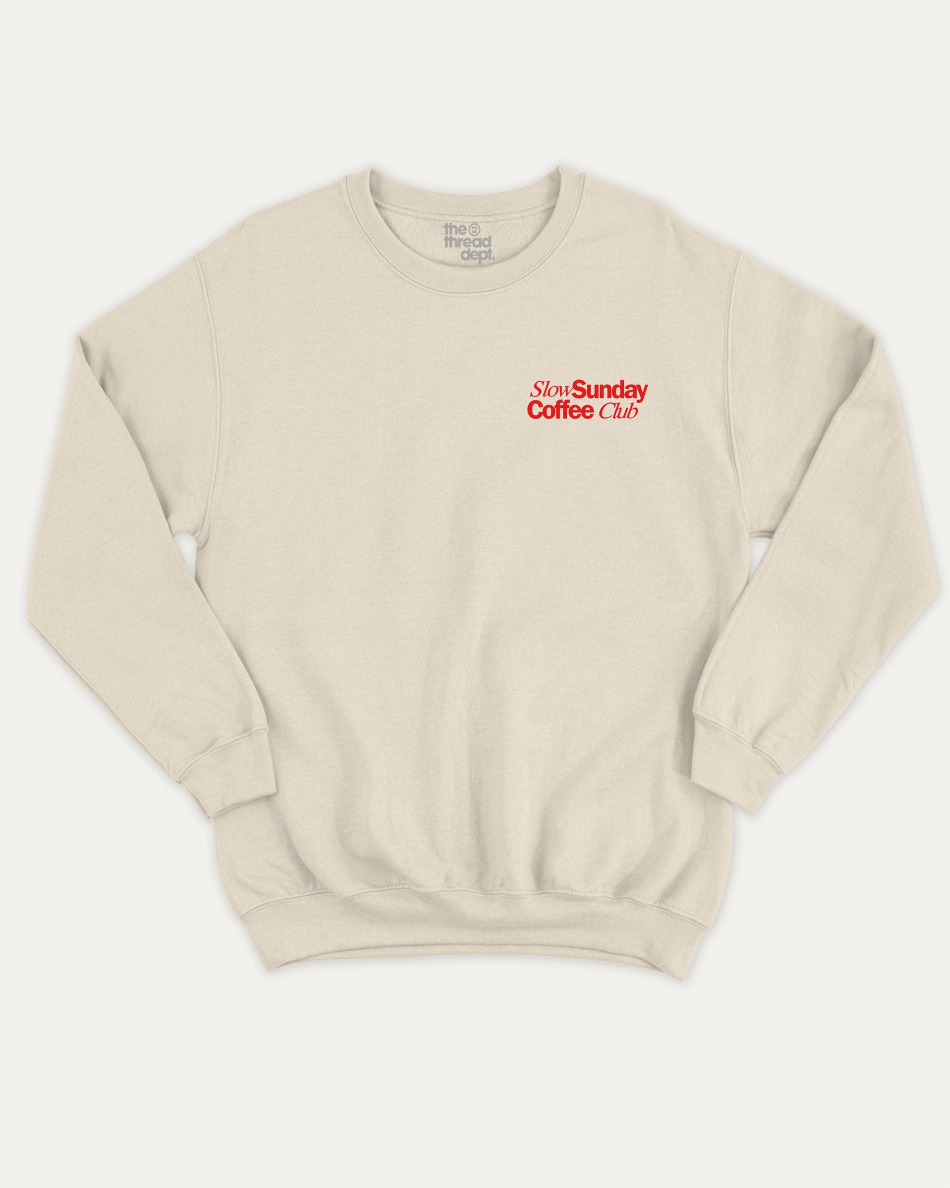 Slow Sunday Coffee graphic sweatshirt with vintage retro car graphic, warm and cozy graphic for everyday wear. Perfect for adults and gift-giving. Natural pullover.