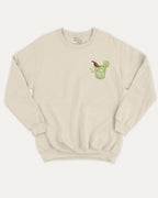 Spicy Margarita Cocktail Club graphic sweatshirt with vintage marg cocktail print, warm and cozy graphic for everyday wear. Perfect for adults and gift-giving. Natural pullover.