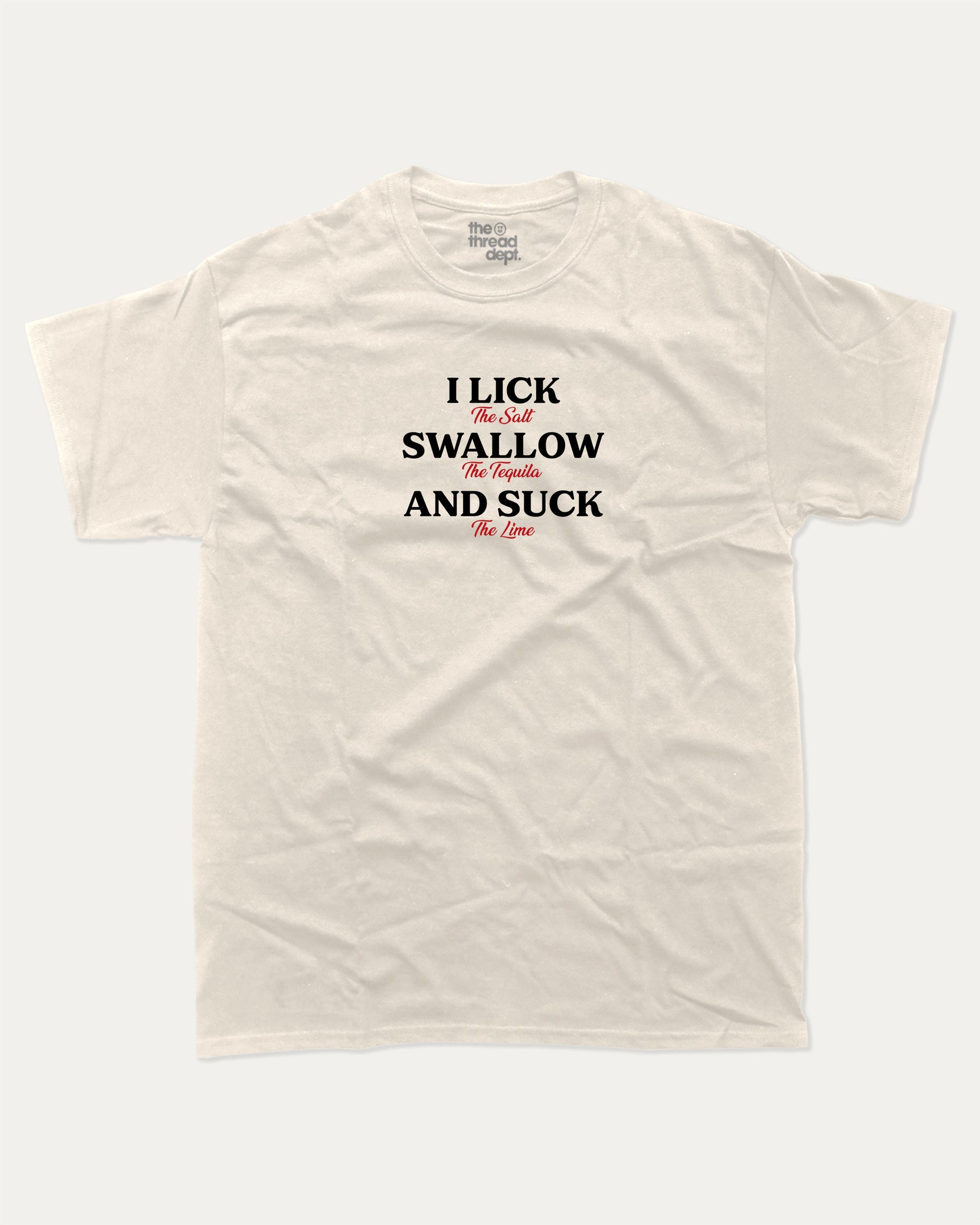 Swallow The Tequila graphic t-shirt, Drinks T shirts, Alcohol Graphic T shirt, Beer Graphic T shirt, Vintage Graphic T shirt, A must-have funny tee, trending meme shirt, unique gift idea. Cream.