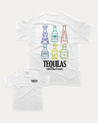 Tequilas graphic tee with bold and humorous print, Drinks T shirt, Alcohol Lovers T shirt, Drinks Lover Graphic T shirt, Party T shirt,funny and trendy graphic. Perfect for adults and gift-giving. White shirt.
