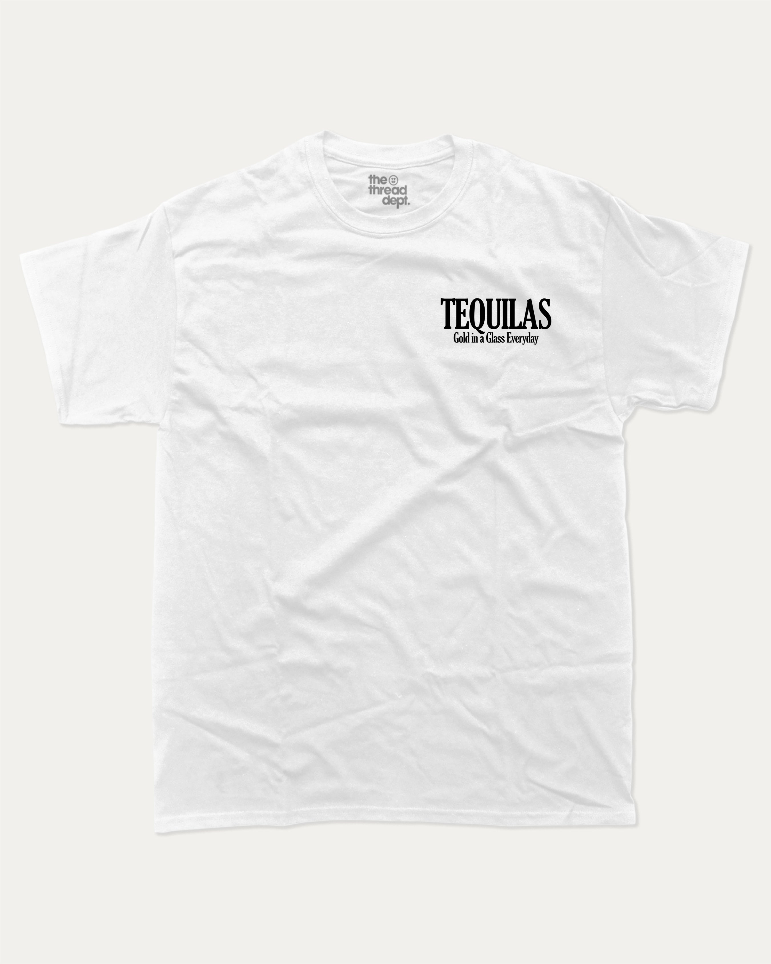 Tequilas graphic tee with bold and humorous print, Drinks T shirt, Alcohol Lovers T shirt, Drinks Lover Graphic T shirt, Party T shirt,funny and trendy graphic. Perfect for adults and gift-giving. White shirt.