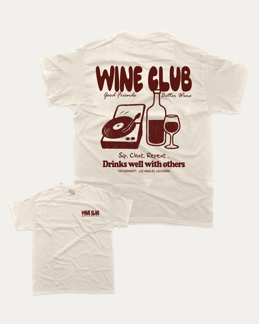 Wine Club graphic t-shirt, T shirt for Wine Lover, Wine Graphic T shirt, Drinks T shirt, Alcoholic T shirt, A must-have funny tee, trending meme shirt, unique gift idea. Cream.