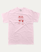 Wine Time Finally graphic tee with bold and humorous print, funny and trendy graphic. Gift to Wine Lover, Wine Graphic Tee,  Perfect for adults and gift-giving. Pink shirt.