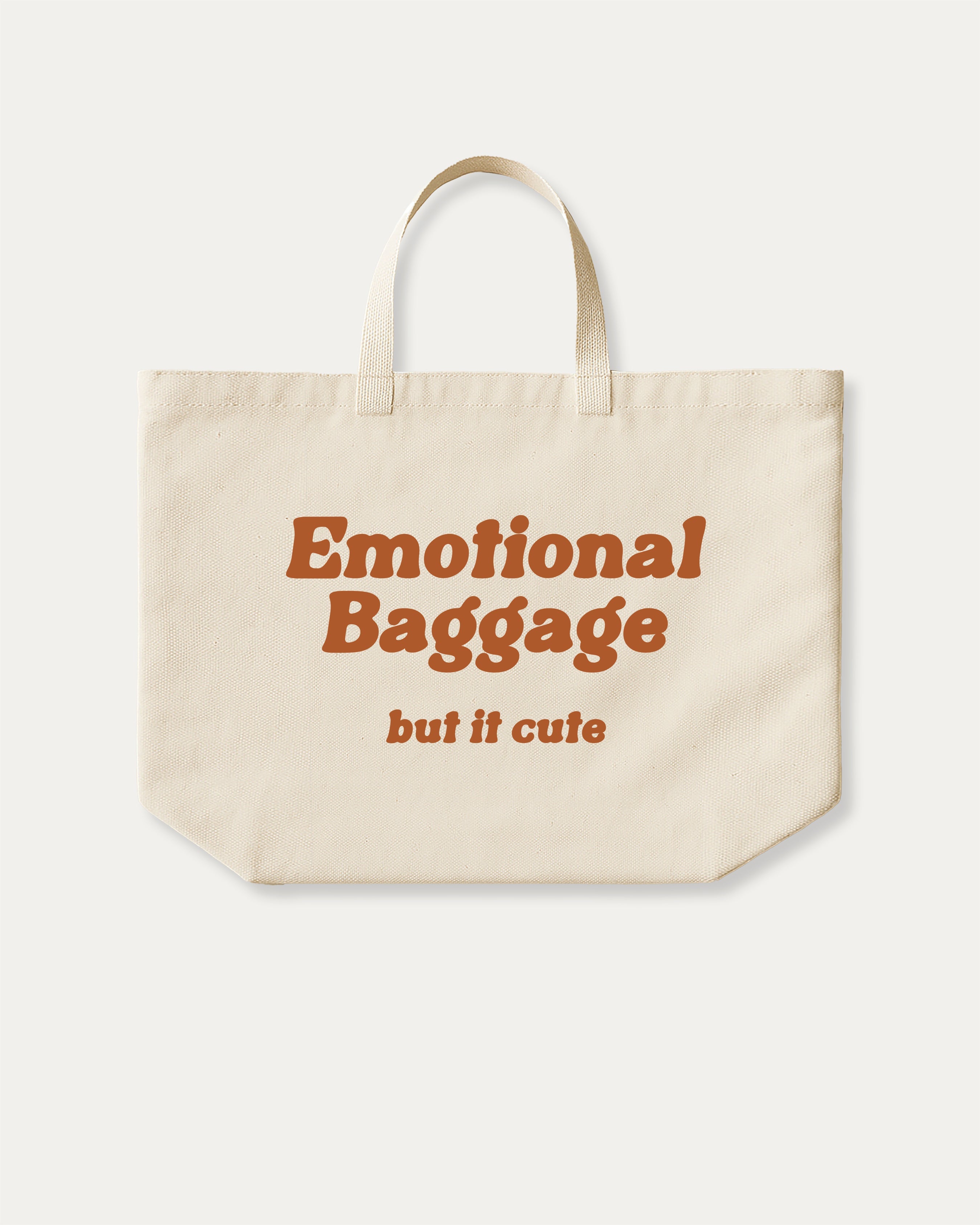Emotional Baggage But It Cute - Graphic Canvas Bag Wide - TheThreadDept