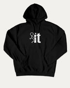 F it graphic hoodie with retro and trendy artwork, casual streetwear with bold personality. Great for adults and gifting. Black hoodie.