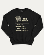 BBQ Timer pullover sweatshirt, T shirt for BBQ Lover, BBQ Grill Graphic T shirt, Food Graphic T shirt, Drinks Graphic T shirt, Dad Graphic T shirt, A must-have graphic pullover, comfy cold-weather wear, bold casual look. Black sweater