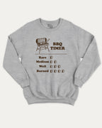 BBQ Timer pullover sweatshirt, T shirt for BBQ Lover, BBQ Grill Graphic T shirt, Food Graphic T shirt, Drinks Graphic T shirt, Dad Graphic T shirt, A must-have graphic pullover, comfy cold-weather wear, bold casual look. Heather Grey sweater