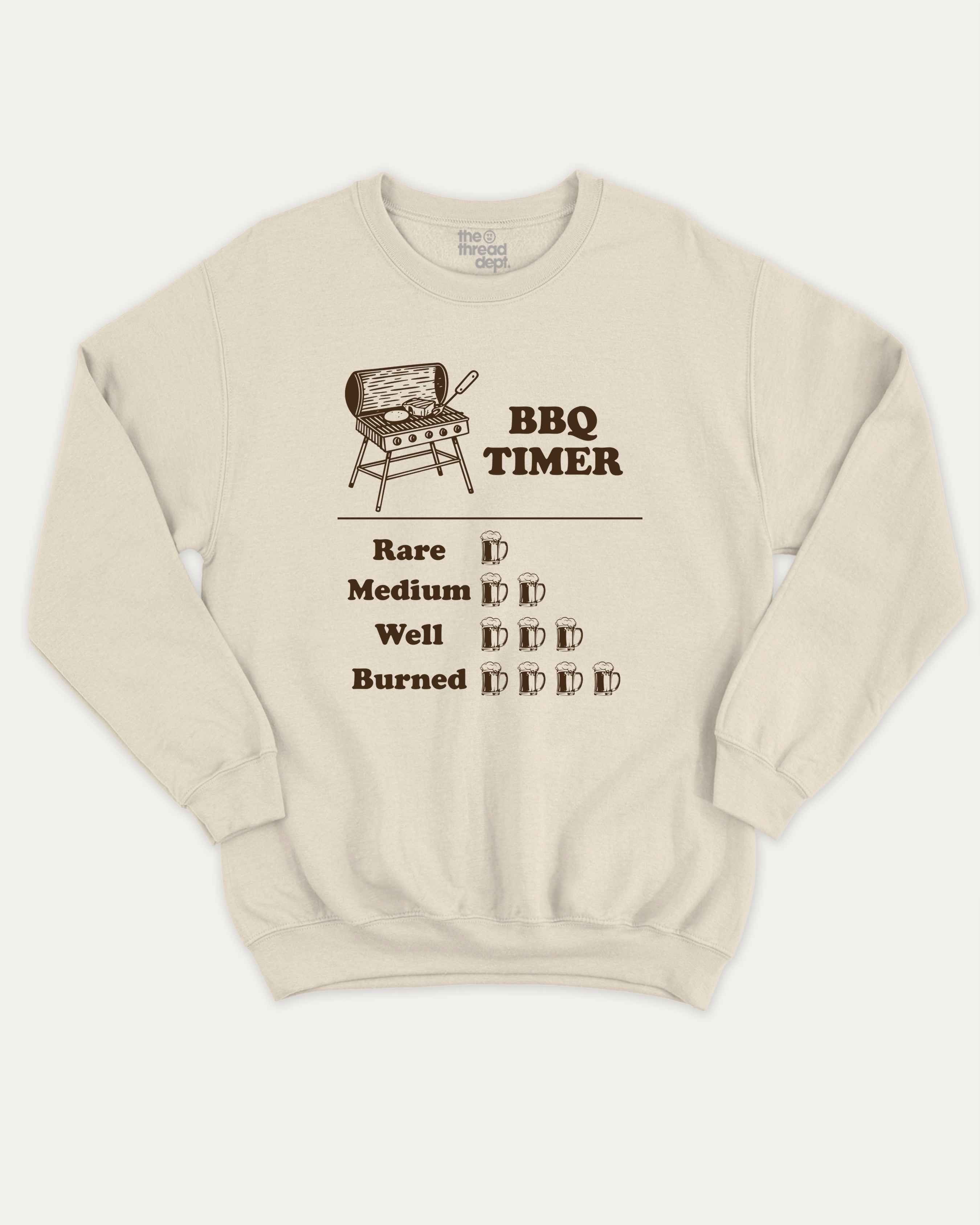 BBQ Timer pullover sweatshirt, T shirt for BBQ Lover, BBQ Grill Graphic T shirt, Food Graphic T shirt, Drinks Graphic T shirt, Dad Graphic T shirt, A must-have graphic pullover, comfy cold-weather wear, bold casual look. Natural sweater