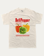 Bell Pepper graphic tee with bold and humorous print, Funny Food Graphic T shirt, Food Graphic Tee, funny and trendy graphic. Perfect for adults and gift-giving. Cream shirt.