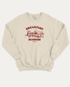 Breakfast Buddies graphic sweatshirt with bold and humorous print, warm and cozy graphic for everyday wear. Perfect for adults and gift-giving. Natural pullover.