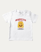 Breakfast Club graphic tee with bold and humorous print, funny and trendy graphic. Food Graphic Tee, Pun Graphic T shirt, Toast Graphic T shirt,  Perfect for adults and gift-giving. White shirt.