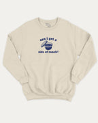 Can I Get A Side Of Ranch graphic sweatshirt with humorous sauce print, warm and cozy graphic for everyday wear. Perfect for adults and gift-giving. Natural pullover.