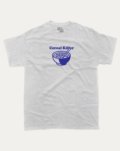 Cereal Killer graphic t-shirt, Funny Food T shirt, T shirt for Food Lover, A must-have funny tee, trending meme shirt, unique gift idea. Ash Grey .