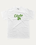 Cilantro graphic tee with bold and humorous print, Mexican Foods Graphic T shirt,  funny and trendy graphic. Perfect for adults and gift-giving. White shirt.