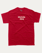 Deviled Egg graphic tee with bold and humorous print, funny and trendy graphic. Food Lover T shirt, Craving Graphic Tee,  Perfect for adults and gift-giving. Cardinal shirt.