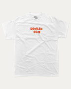 Deviled Egg graphic tee with bold and humorous print, funny and trendy graphic. Food Lover T shirt, Craving Graphic Tee,  Perfect for adults and gift-giving. White shirt.