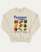 Farmers Market pullover sweatshirt, perfect for special birthday. A must-have orgarnic pullover, comfy cold-weather wear, bold casual look. Natural sweater