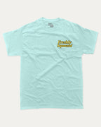 Freshly Squeezed Lemon graphic t-shirt, perfect for adults. Vintage lemon graphic tee, trending meme shirt, unique gift idea. Celadon.