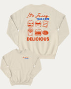 Hamburger graphic sweatshirt with bold and humorous print, Perfect Gift for Hamburger Lover, Craving tee, Food Graphic T shirt, warm and cozy graphic for everyday wear. Perfect for adults and gift-giving. Natural pullover.