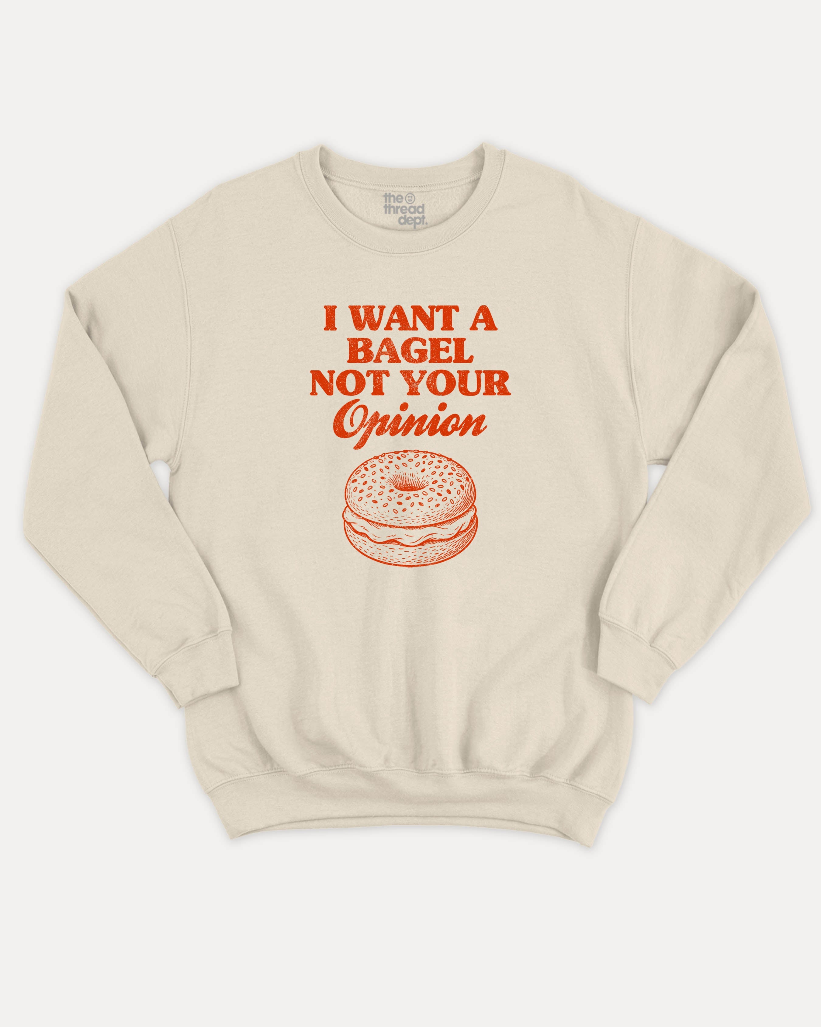 I want a bagel graphic sweatshirt with bold and humorous print, Craving Graphic  T shirt, Snack Graphic T shirt, Funny Food Graphic T Shirt, warm and cozy graphic for everyday wear. Perfect for adults and gift-giving. Natural pullover.