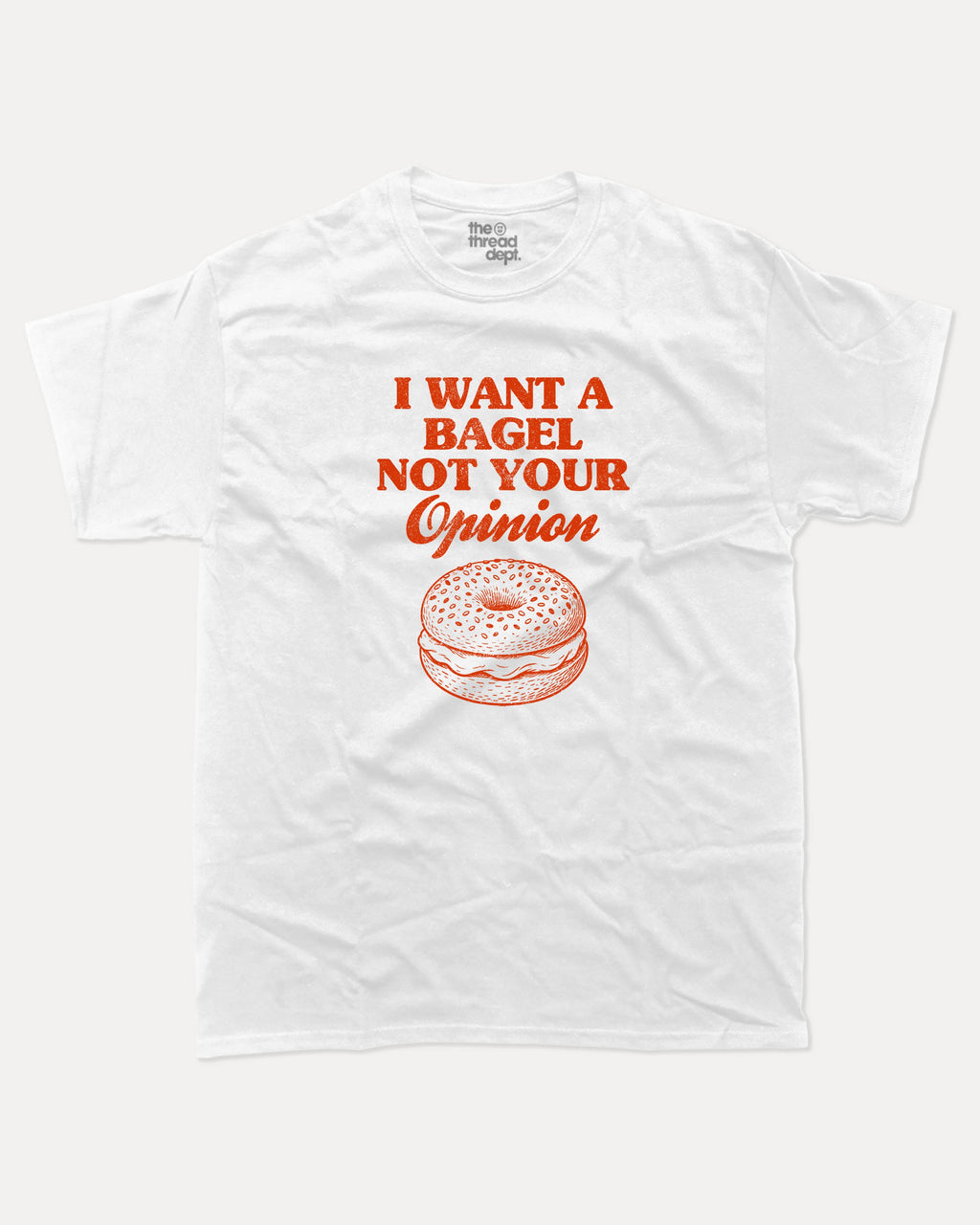 I want a bagel graphic tee with bold and humorous print, Craving Graphic  T shirt, Snack Graphic T shirt, Funny Food Graphic T Shirt, funny and trendy graphic. Perfect for adults and gift-giving. White shirt.