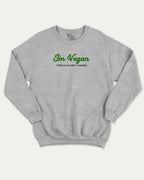I'm Vegan graphic sweatshirt with bold and humorous print, Vegan Graphic T shirt, Funny Vegan T shirt, Perfect Gift for Vegeterians, Vegeterian Graphic T shirt, warm and cozy graphic for everyday wear. Perfect for adults and gift-giving. Heather Grey pullover.