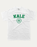 KALE University graphic t-shirt, Food T shirt, Food lover t shirt, Funny Food T shirt, . A must-have funny tee, trending meme shirt, unique gift idea. White.