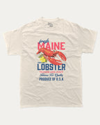 Maine Lobster graphic t-shirt, Lobster Graphic T shirt, Maine Graphic T shirt, Retro Graphic T shirt, T shirt for Food Lover, A must-have funny tee, trending meme shirt, unique gift idea. Cream.
