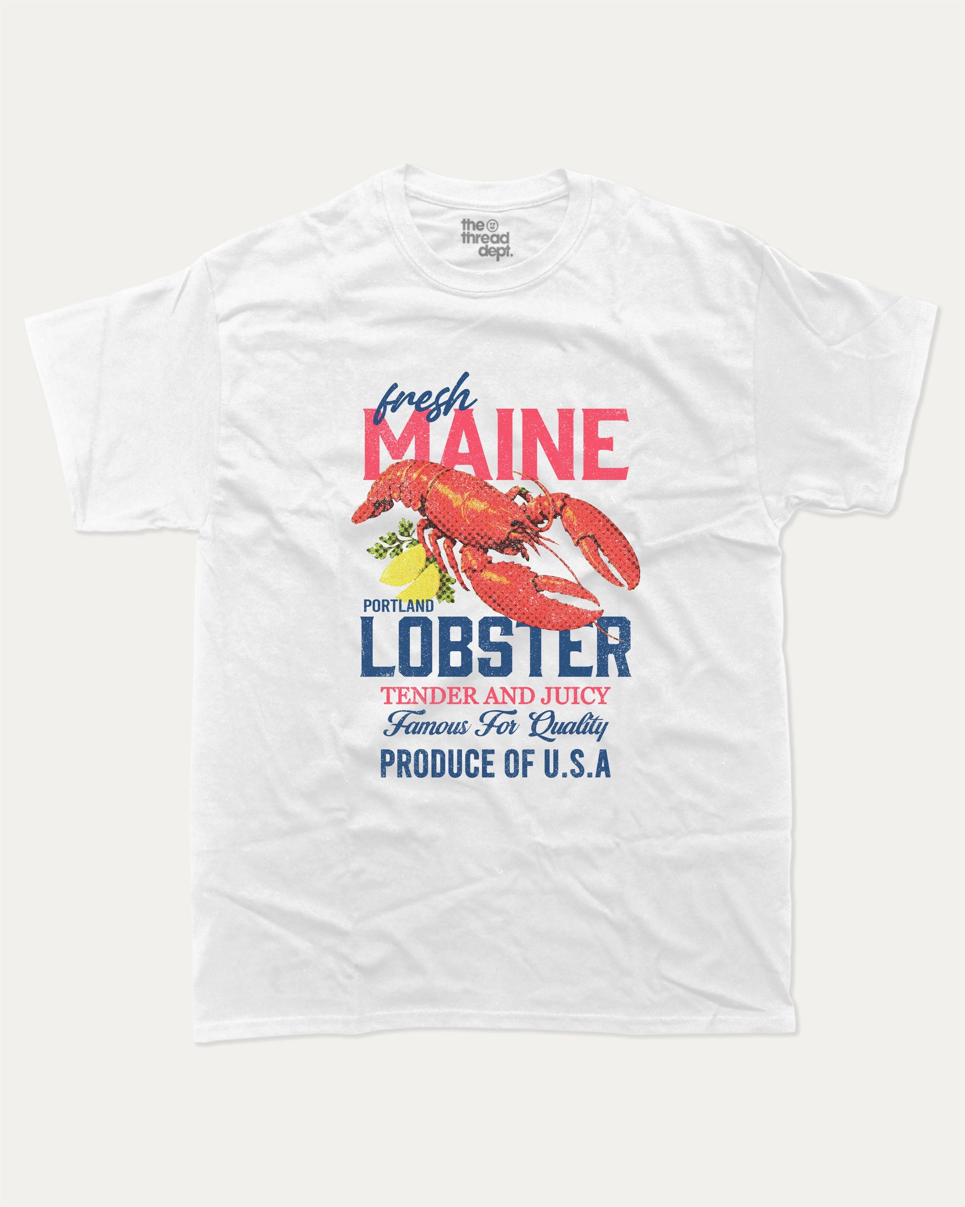 Maine Lobster graphic t-shirt, Lobster Graphic T shirt, Maine Graphic T shirt, Retro Graphic T shirt, T shirt for Food Lover, A must-have funny tee, trending meme shirt, unique gift idea. White.