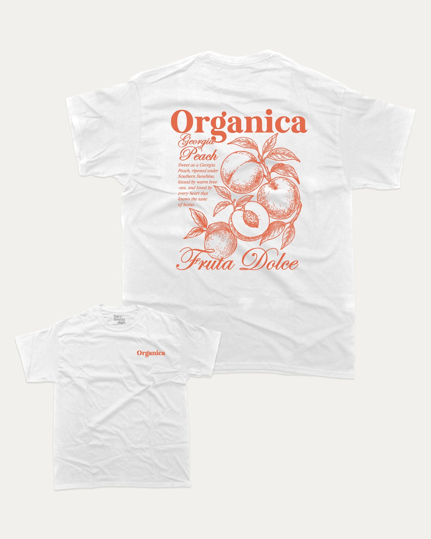Organica graphic tee with orgarnic lover graphic, funny and trendy graphic. Perfect for adults and gift-giving. White shirt.