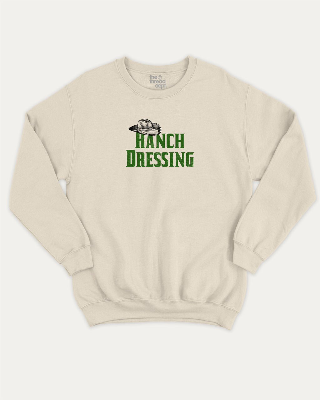 Ranch Dressing graphic sweatshirt with bold and humorous print, Funny Food Graphic T shirt, Food Graphic Tee, warm and cozy graphic for everyday wear. Perfect for adults and gift-giving. Natural pullover.