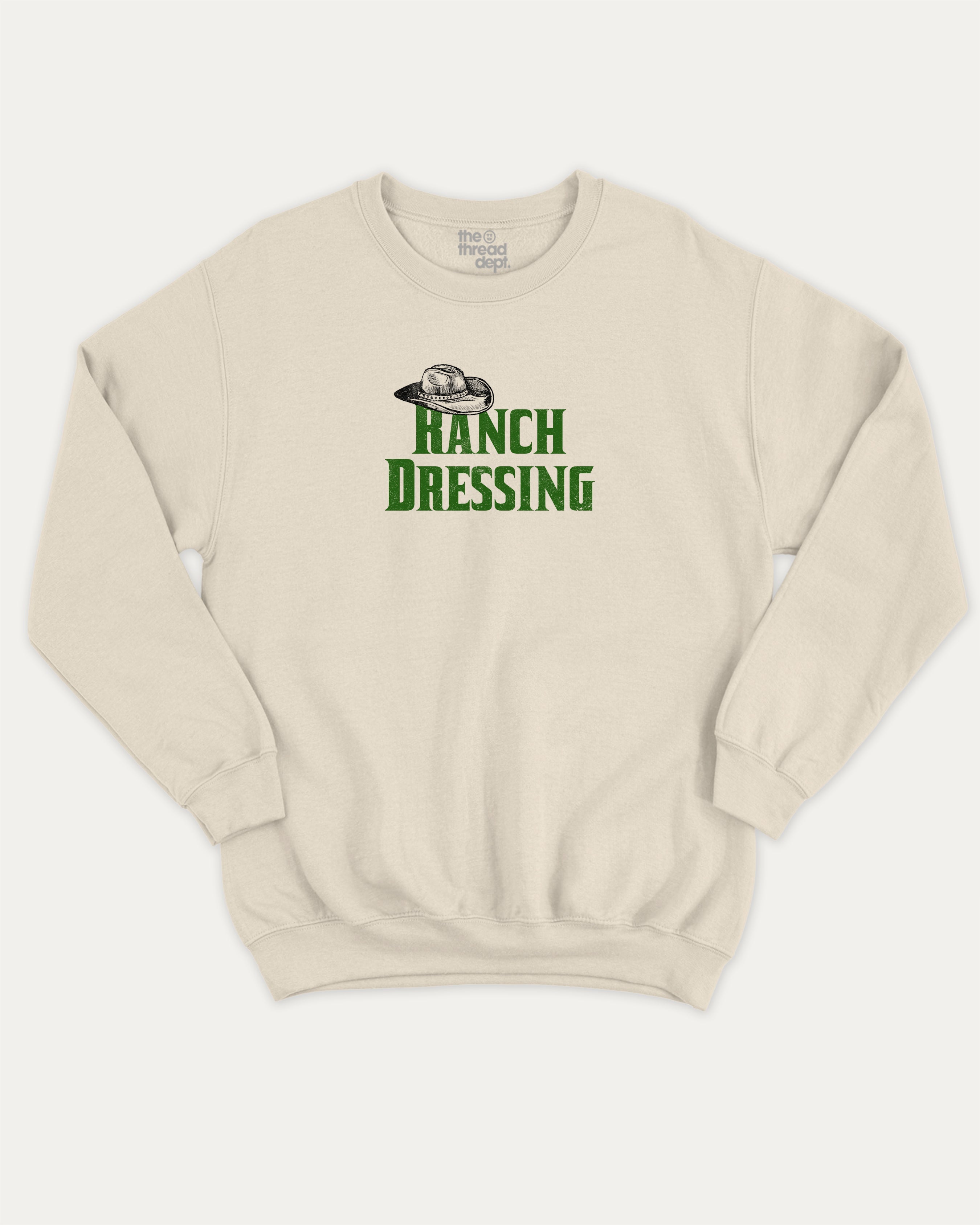 Ranch Dressing graphic sweatshirt with bold and humorous print, Funny Food Graphic T shirt, Food Graphic Tee, warm and cozy graphic for everyday wear. Perfect for adults and gift-giving. Natural pullover.