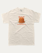 Stacked graphic tee with bold and humorous print, Funny Food Graphic T shirt, Food Graphic Shirt, funny and trendy graphic. Perfect for adults and gift-giving. Cream shirt.