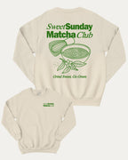 Sweet Sunday Matcha Club graphic sweatshirt with bold and humorous print, Perfect Gift for Matcha Lover, Matcha Graphic T shirt, warm and cozy graphic for everyday wear. Perfect for adults and gift-giving. Natural pullover.
