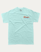 Taco bout it graphic tee with bold and humorous print, Perfect Gift for Taco Lovers, Taco Graphic T shirt, Vintage Taco T shirt, Vintage Taco Back Print T shirt, funny and trendy graphic. Perfect for adults and gift-giving. Celadon shirt.