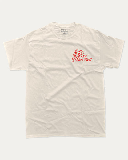 The Lazy Slice Pizza Club graphic t-shirt, Trendy pizza graphic t-shirt for men and women  fun, casual design perfect for everyday wear and food lovers. Cream.